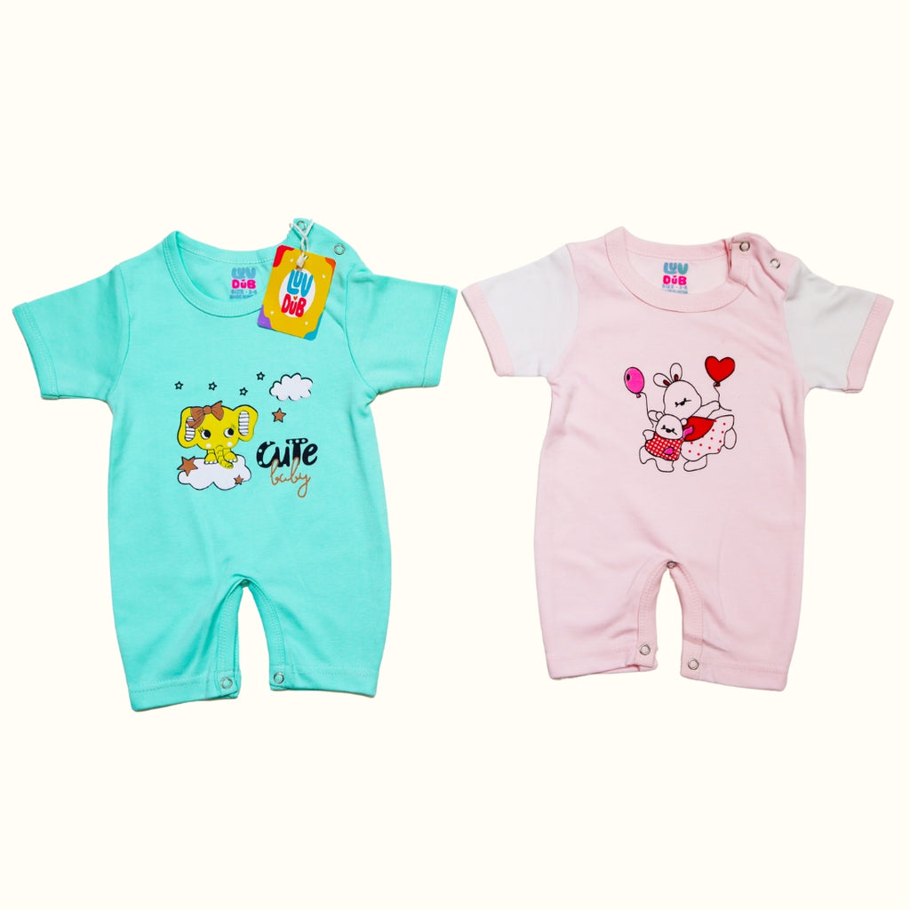 Luv-Dub Baby Jumper set Pure Cotton Half Sleeve Pack of 2