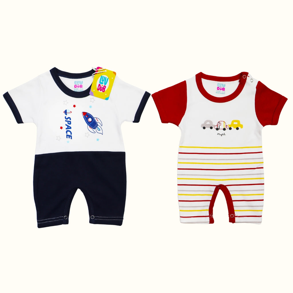 Luv-Dub Baby Jumper set Pure Cotton Half Sleeve Pack of 2