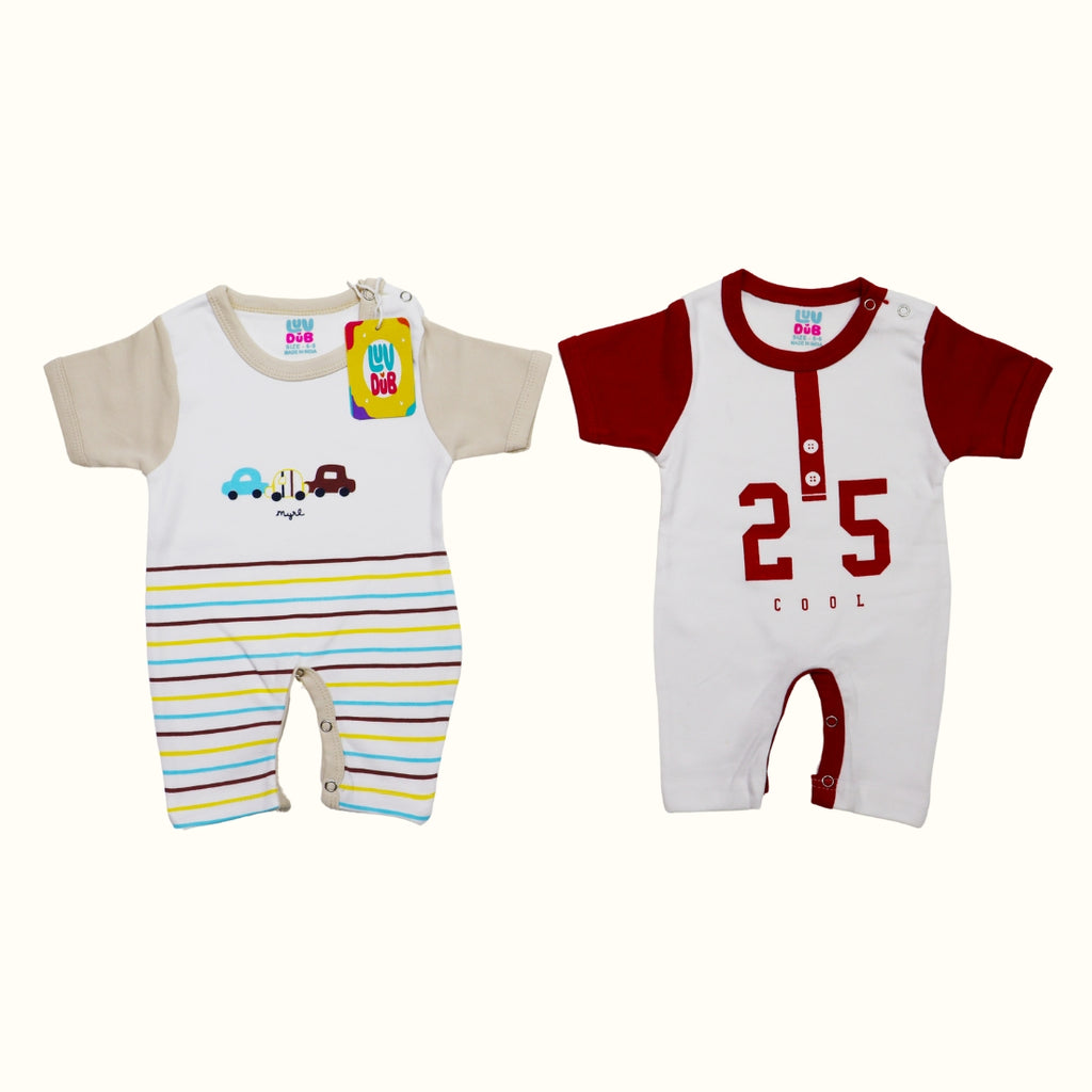 Luv-Dub Baby Jumper set Pure Cotton Half Sleeve Pack of 2