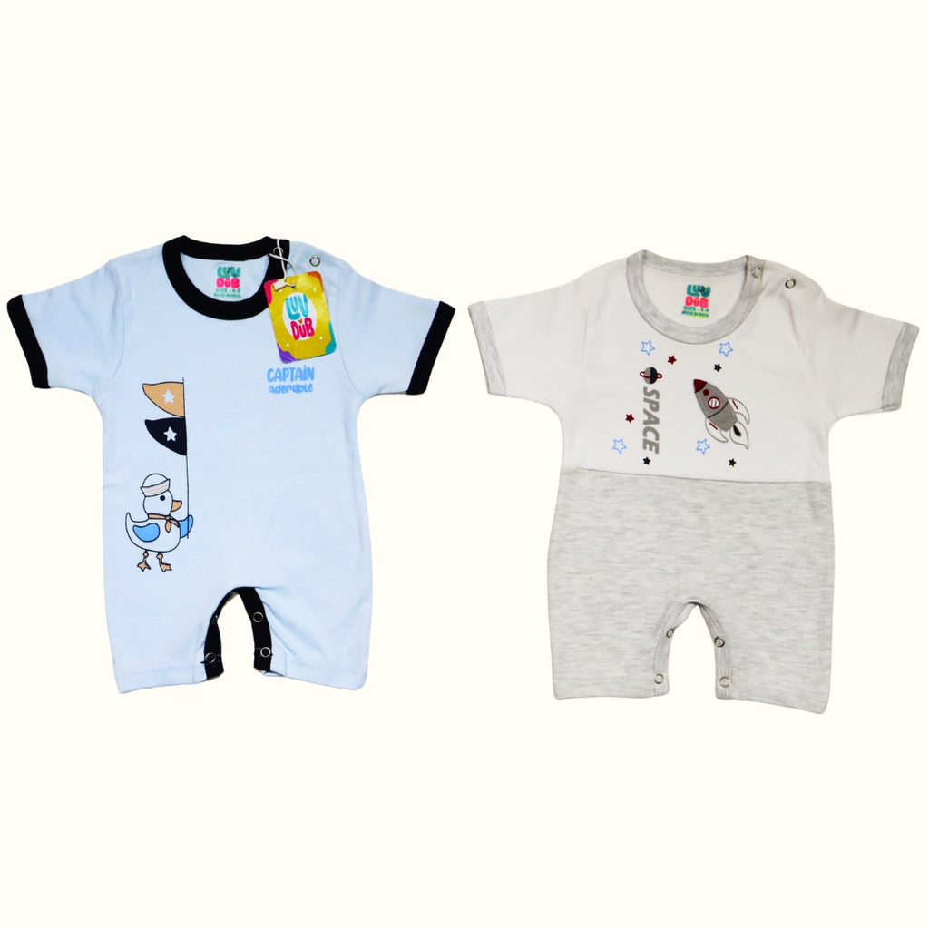 Luv-Dub Baby Jumper set Pure Cotton Half Sleeve Pack of 2