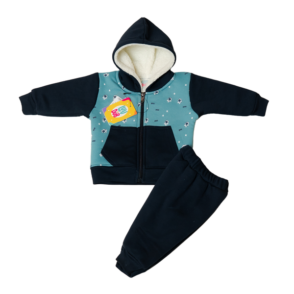 Kids Winter Top-Pajama Set With Hood