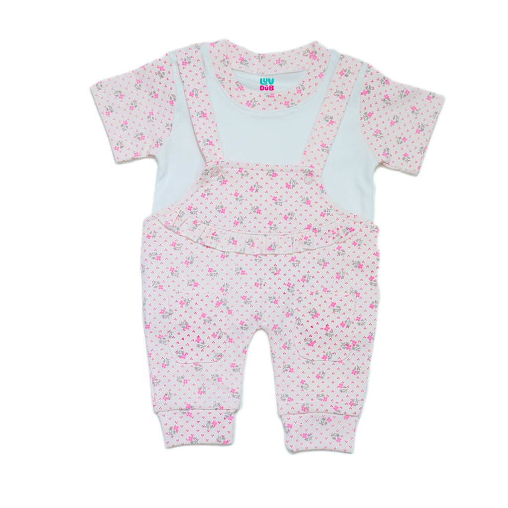 Baby Boys & Baby Girls Cotton Dungaree & T-Shirt Clothing Set