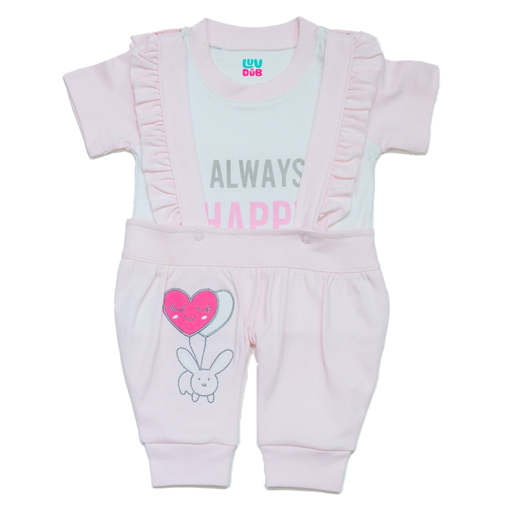 Baby Boys & Baby Girls Cotton Dungaree & T-Shirt Clothing Set