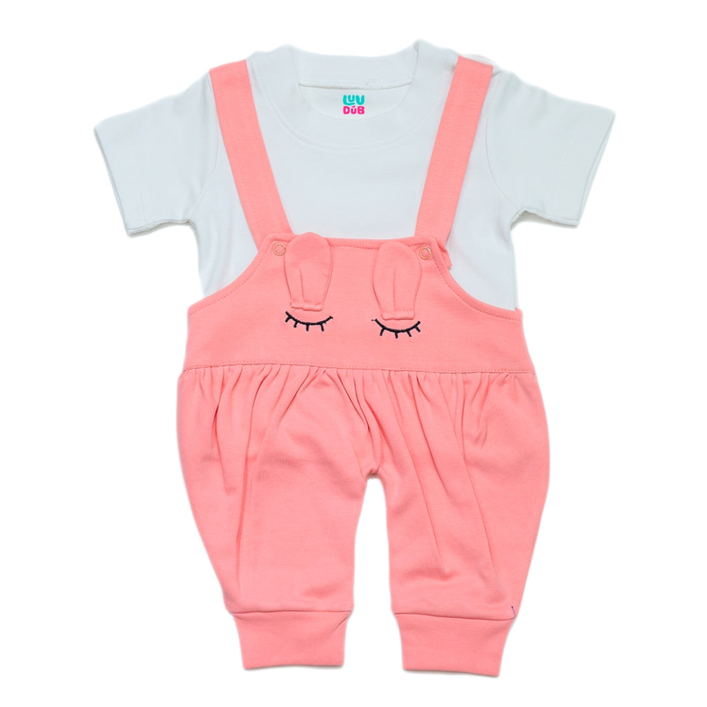 Baby Boys & Baby Girls Cotton Dungaree & T-Shirt Clothing Set