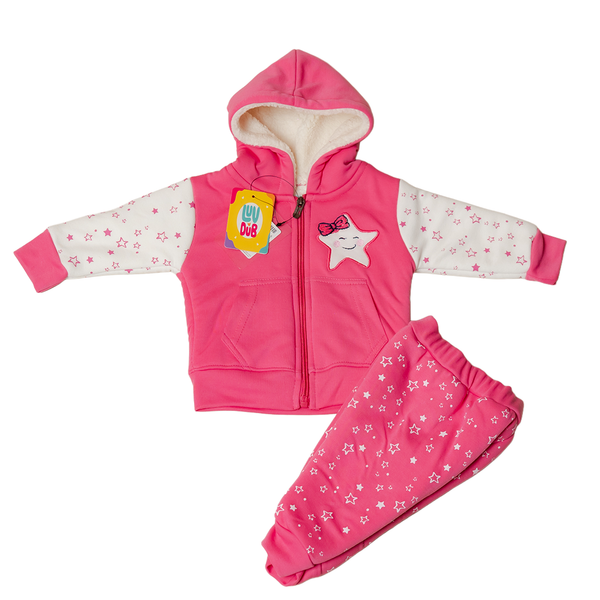 Kids Winter Top-Pajama Set With Hood