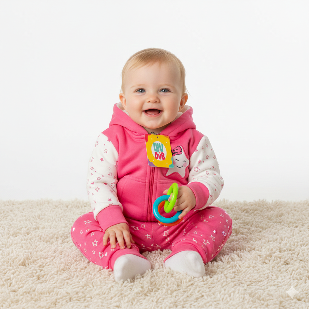 Kids Winter Top-Pajama Set With Hood