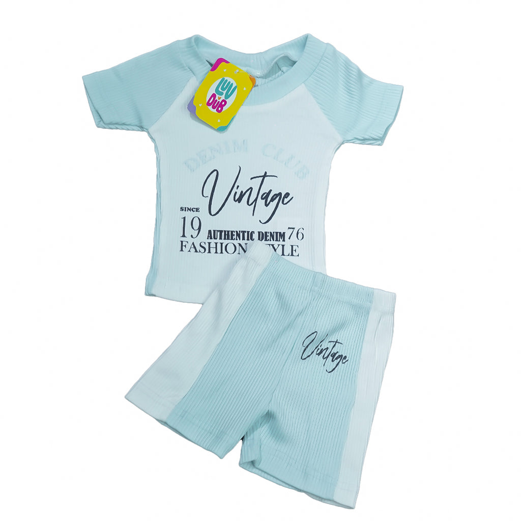 LUV-DUB KIDS Baby Boys Casual Lightweight Cotton Printed T-Shirt and Shorts Set