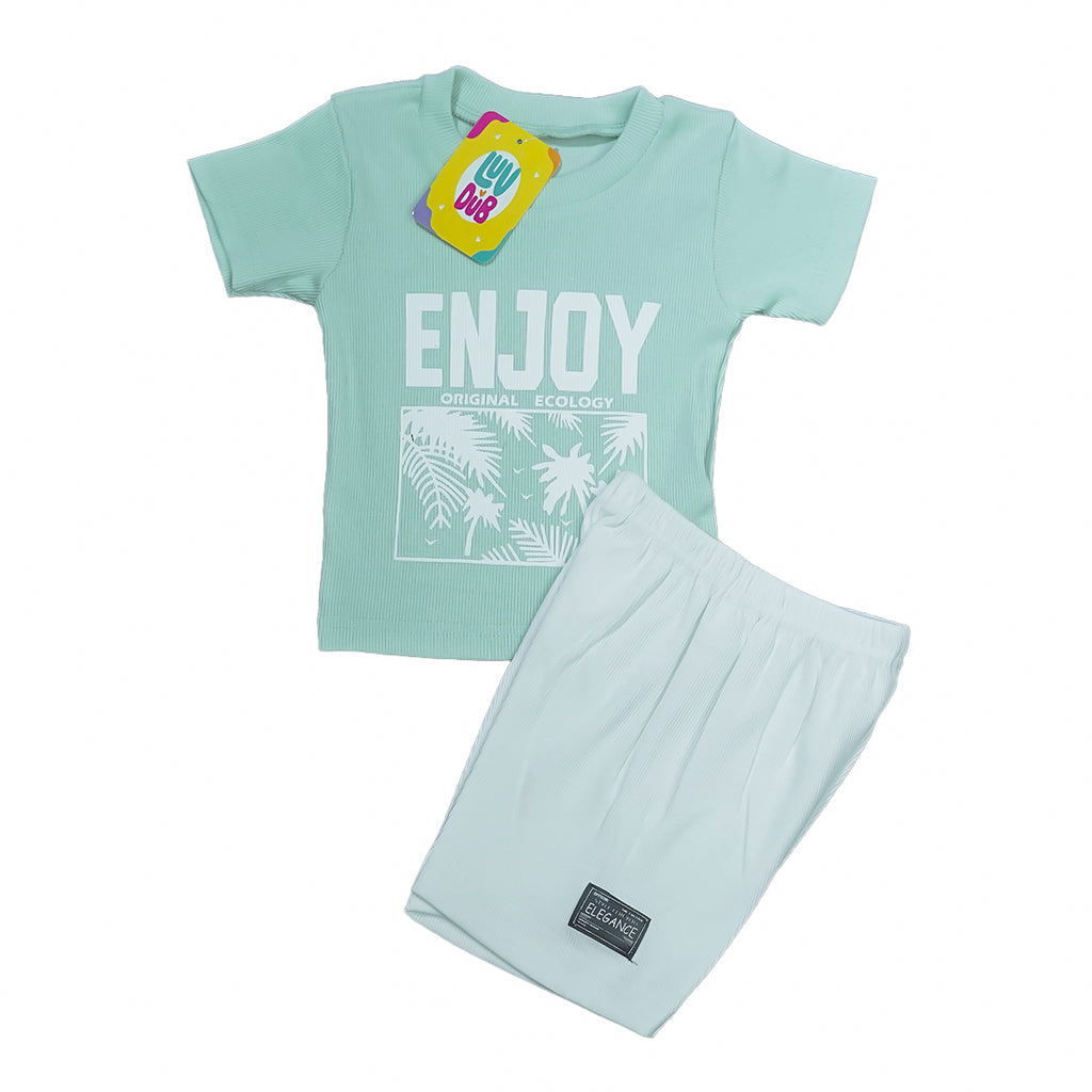 LUV-DUB KIDS Baby Boys Casual Lightweight Cotton Printed T-Shirt and Shorts Set