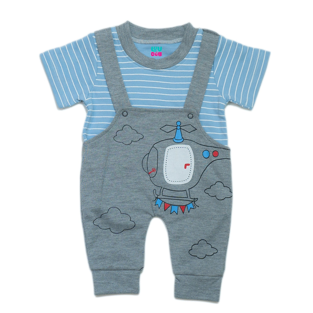 Baby Boys & Baby Girls Cotton Dungaree & T-Shirt Clothing Set