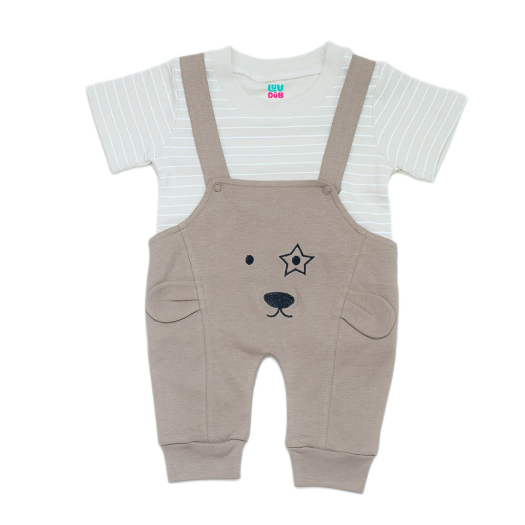 Baby Boys & Baby Girls Cotton Dungaree & T-Shirt Clothing Set