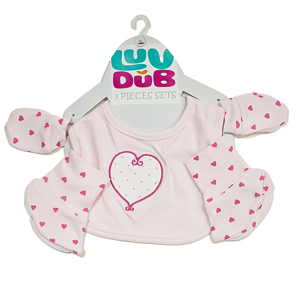 LUV-DUB New Born Baby Mitten Gloves Bib & Booty and BIB Set Mix | Mitten Booty Set
