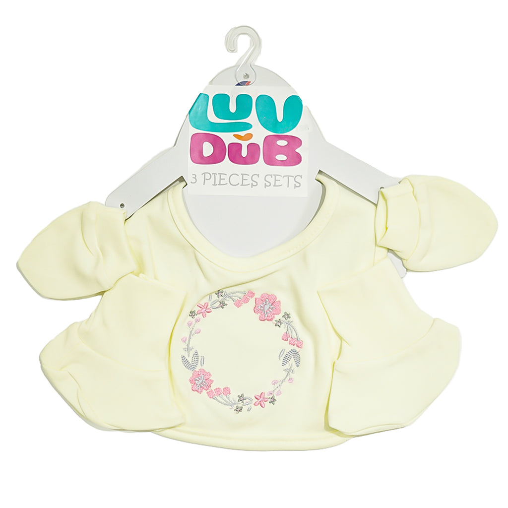 LUV-DUB New Born Baby Mitten Gloves Bib & Booty and BIB Set Mix | Mitten Booty Set