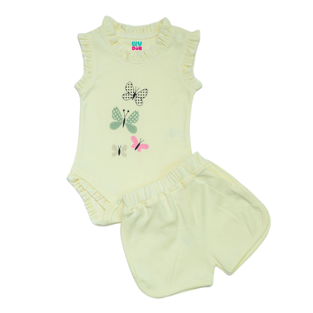 Baby Girls 100% Cotton Sleeveless Coord set with Shorts