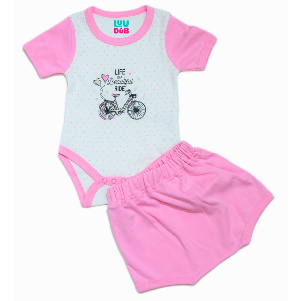 Baby Girls 100% Cotton Half Sleeve Coord set with Shorts
