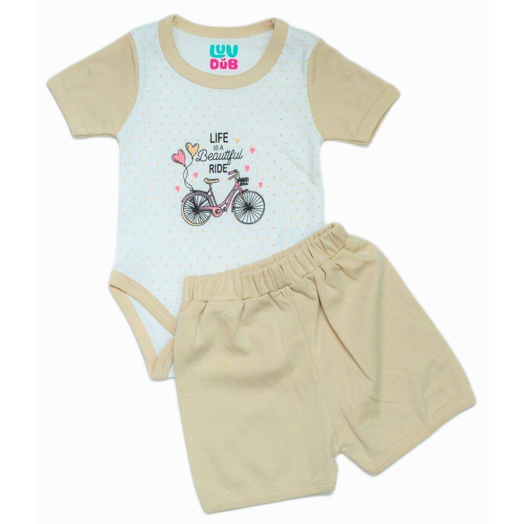 Baby Girls 100% Cotton Half Sleeve Coord set with Shorts