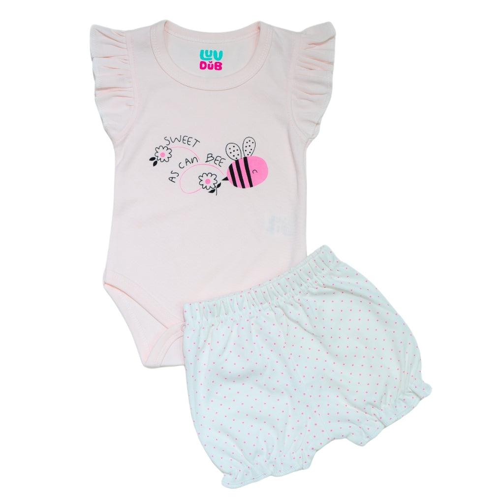 Baby Girls 100% Cotton Sleeveless Coord set with Shorts