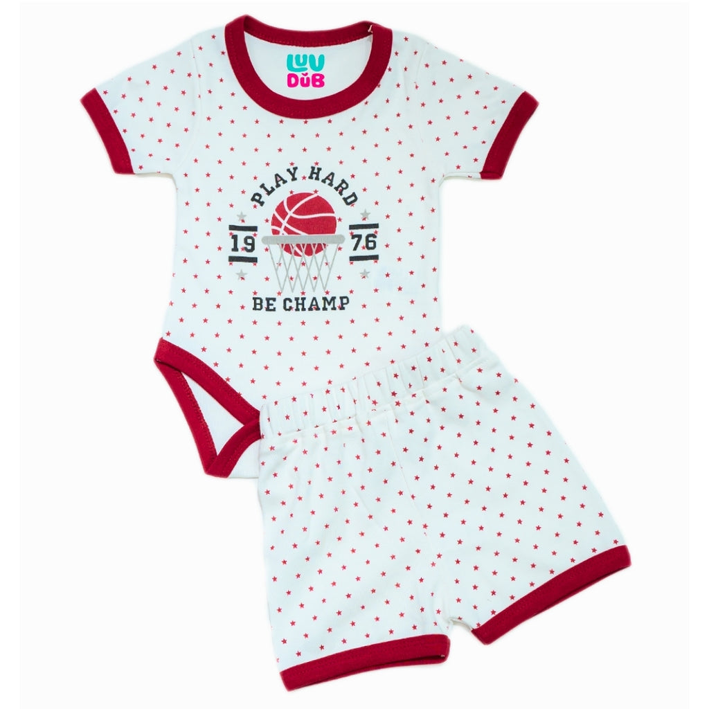 Baby Boys 100% Cotton Half Sleeve Coord set with Shorts