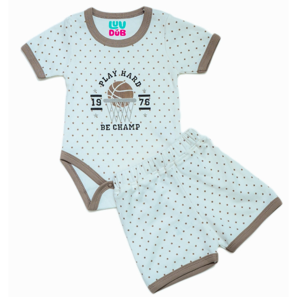Baby Boys 100% Cotton Half Sleeve Coord set with Shorts
